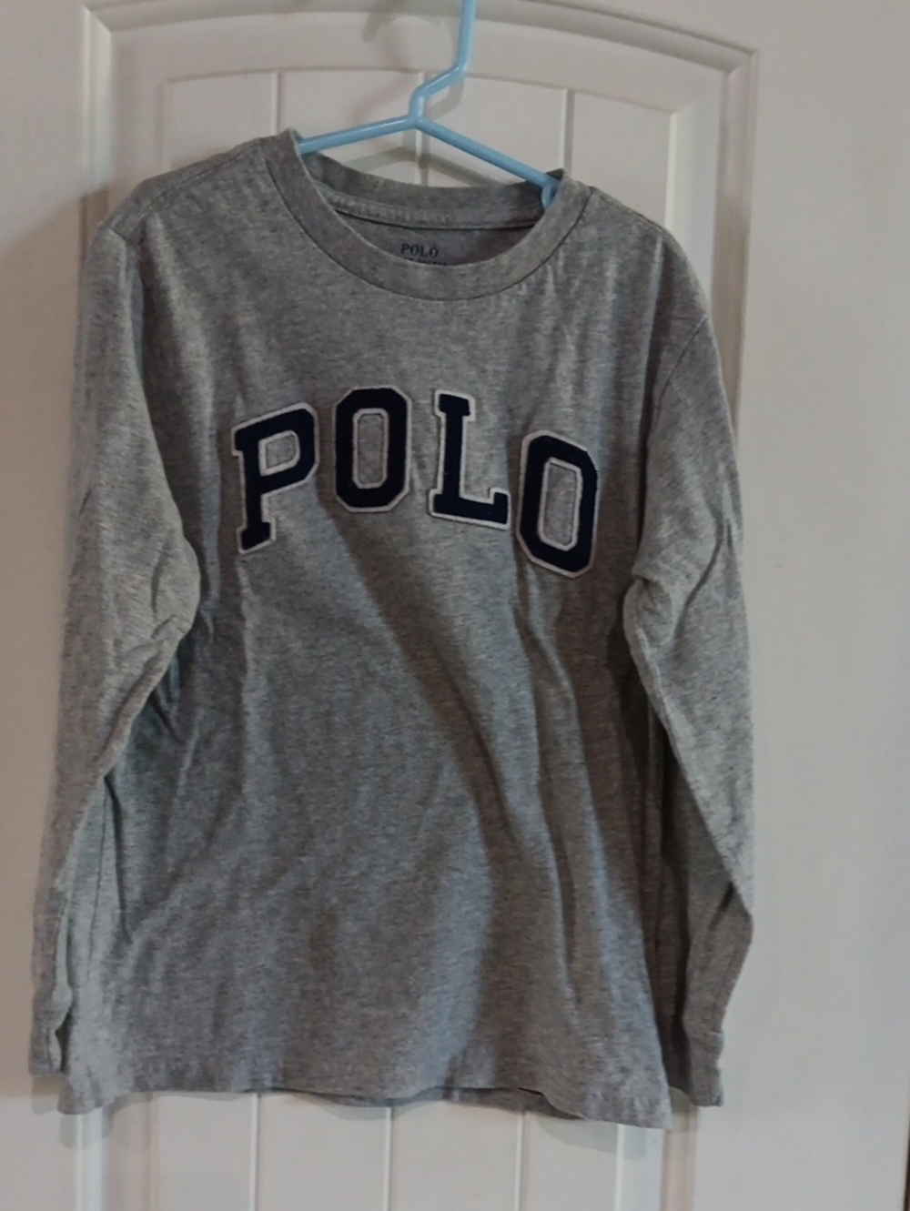 Polo Ralph Lauren Heather Grey Varsity Spell Out Tackle Twill Tee 7